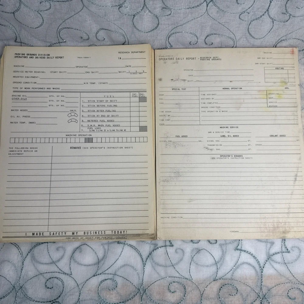 VTG Operator Daily Report‎ Log Book Industrial Safety Forms For Workplace