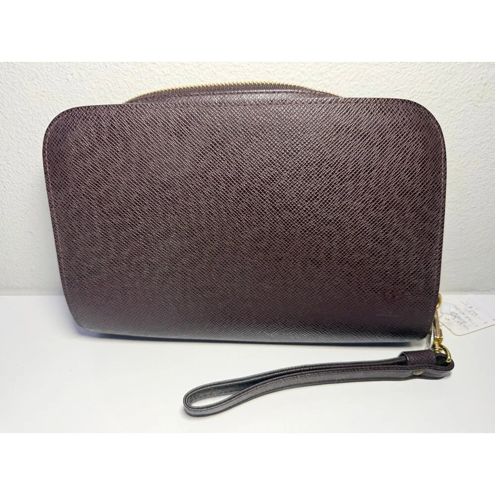 COA Included - Louis Vuitton Taiga Burgundy Clutch