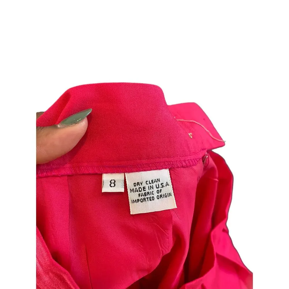 Christian Dior Vintage Business Career Office Work Minimalist Pink‎ Suit Size 8