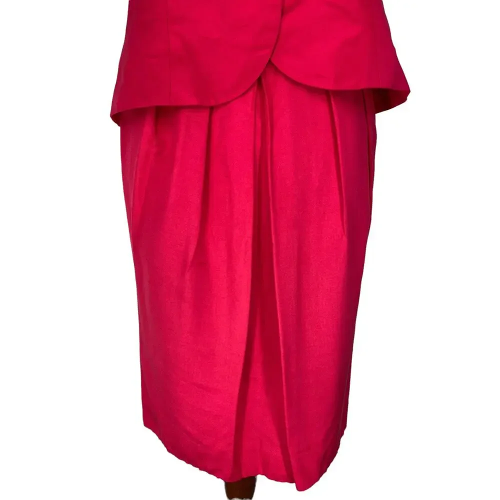 Christian Dior Vintage Business Career Office Work Minimalist Pink‎ Suit Size 8