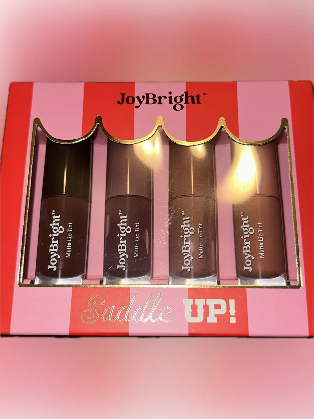 ULTA Saddle Up! Matte Lip Tint Set - Pink & Red Stripe Packaging JOYBRIGHT GIFTS