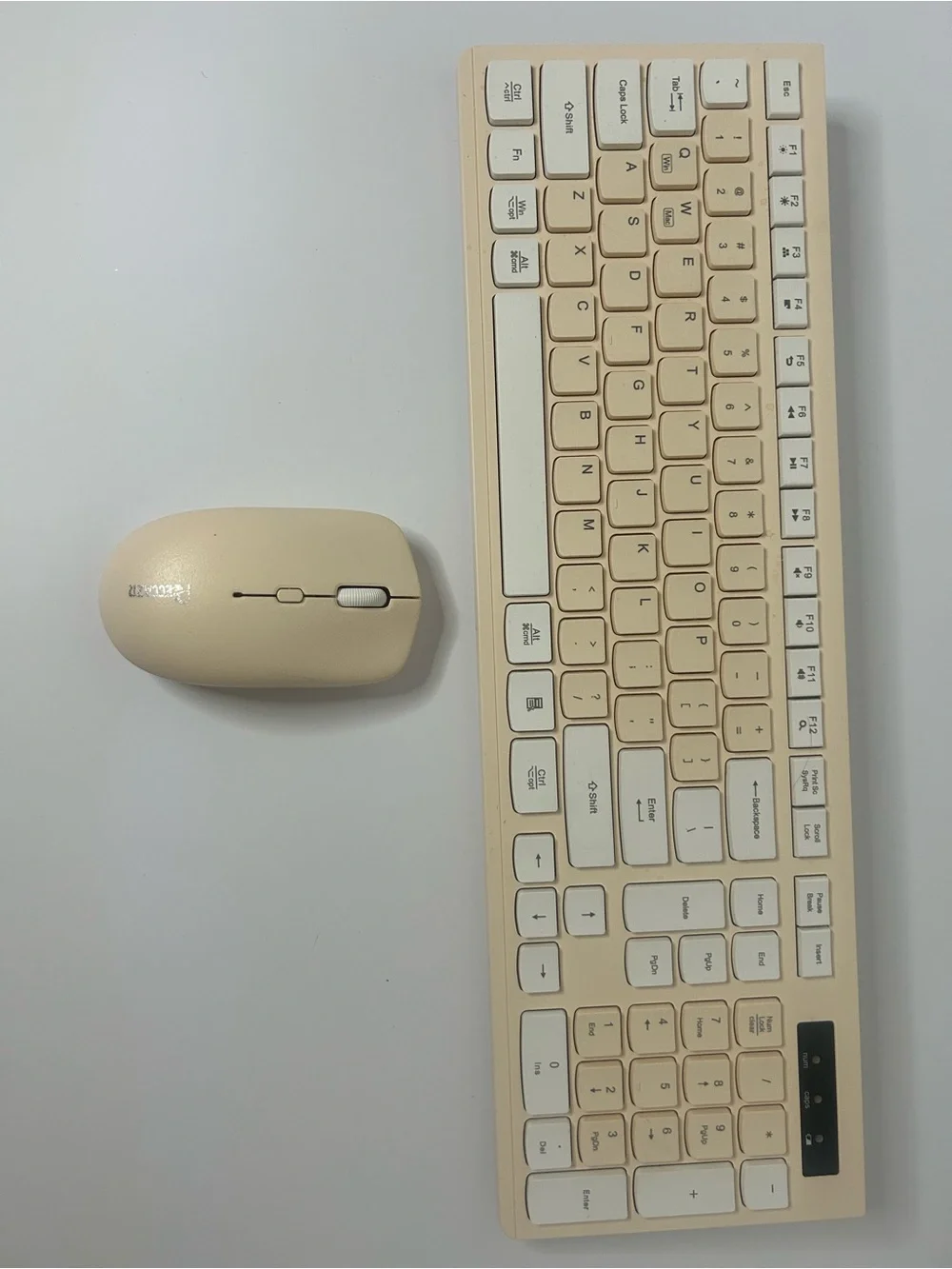 Wireless Beige Keyboard and Mouse Combo - Home Office