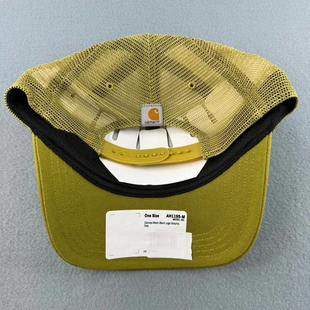 Carhartt Trucker Hat Force Flex Mens Olive Green Canvas Mesh Back Logo AH1195-M