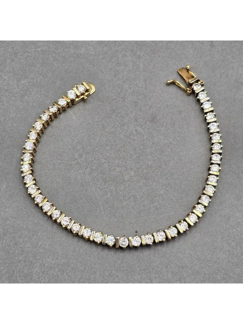 Vermeil Sterling Silver CZ Tennis Bracelet 7