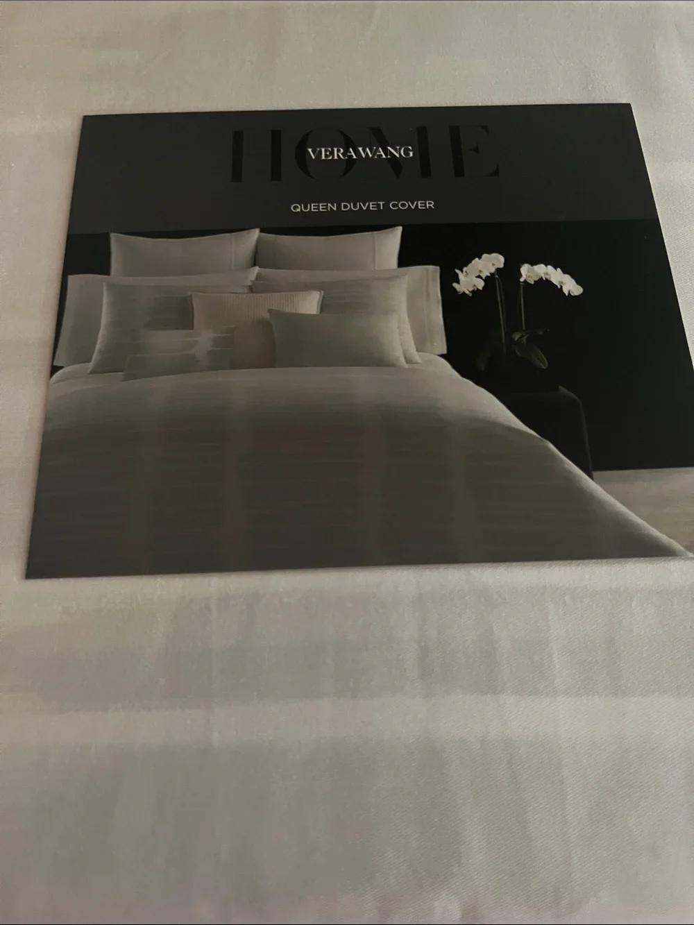 Queen duvet cover cotton new Vera Wang aqua 88” x 92”