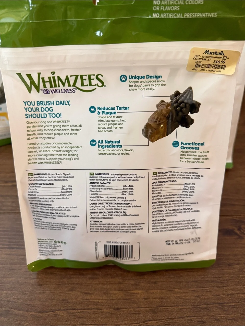 Green Dental Treats for Small Pets - Alligator Chews