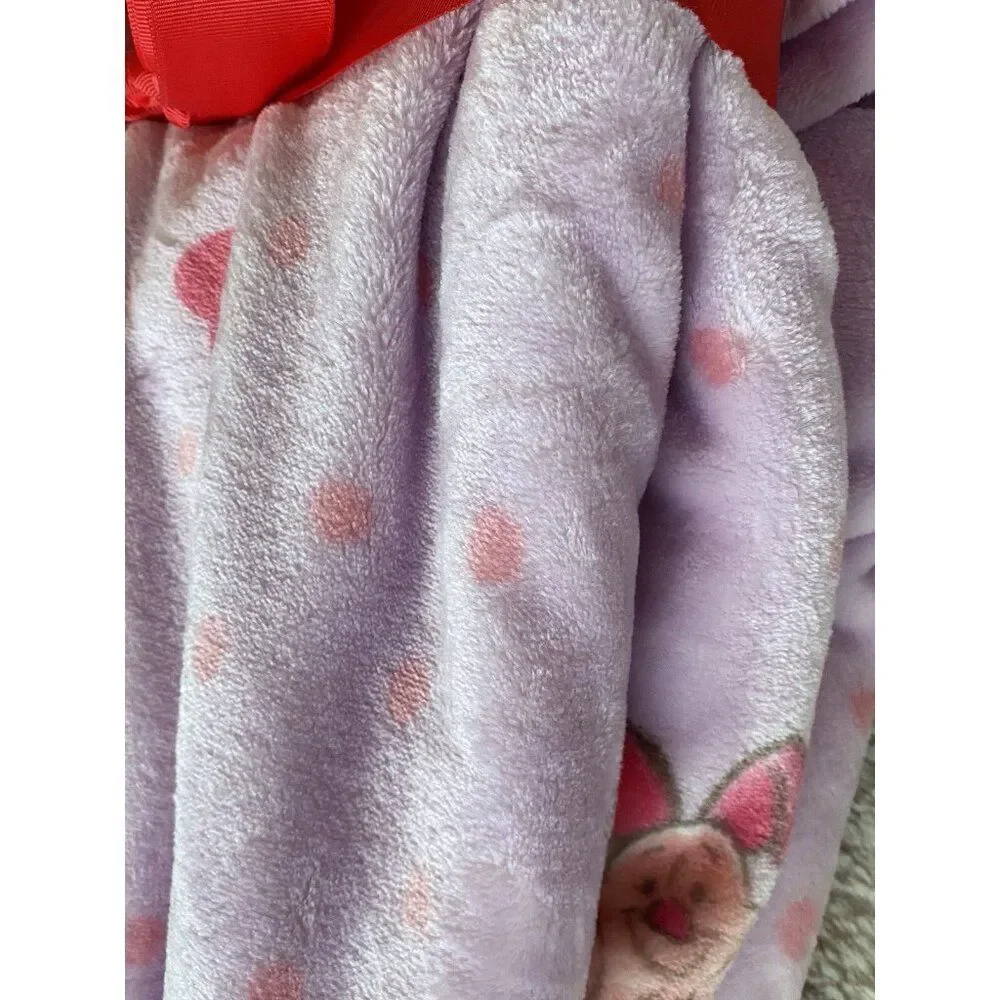 Disney Winnie The Pooh Piglet Hearts Valentines Blanket Soft Throw 60 X 70”‎ NEW