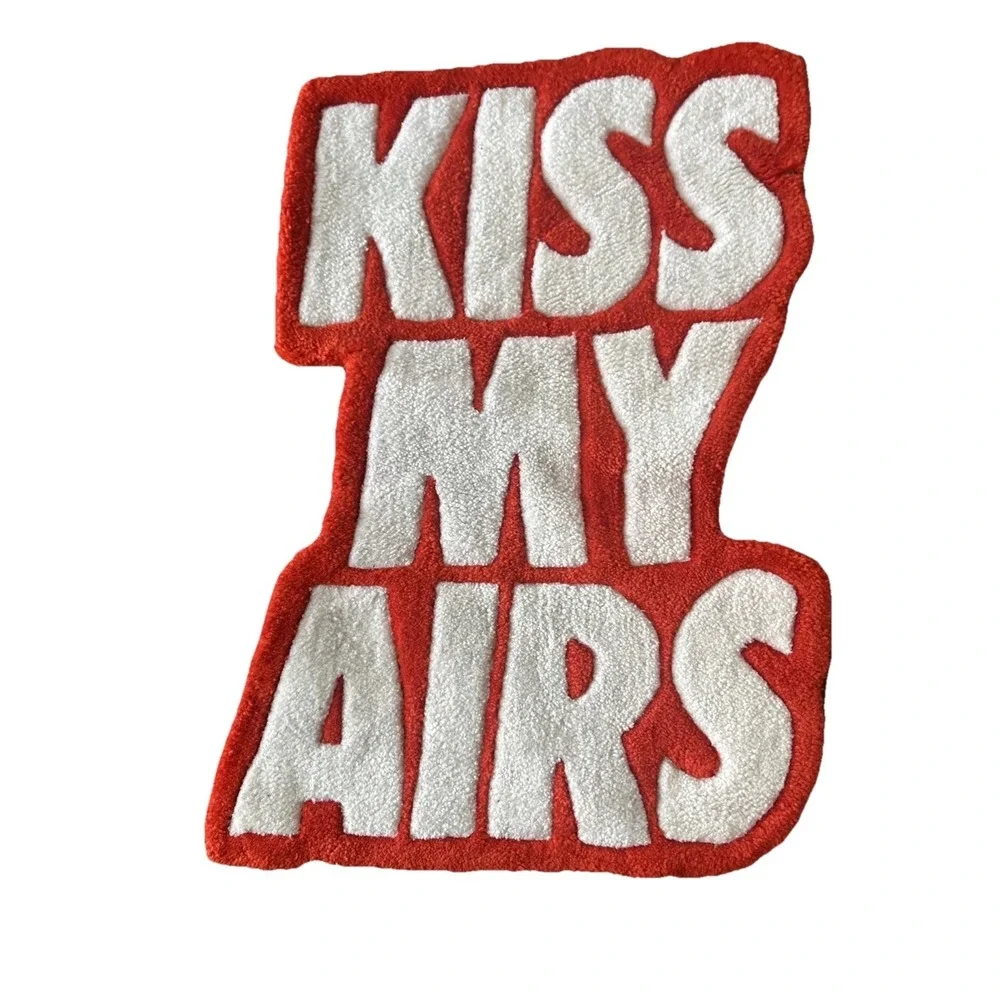 'KISS MY AIRS' Rug - Carpet Floor Mat Sneakers Room Decor Sneakerhead 27x19