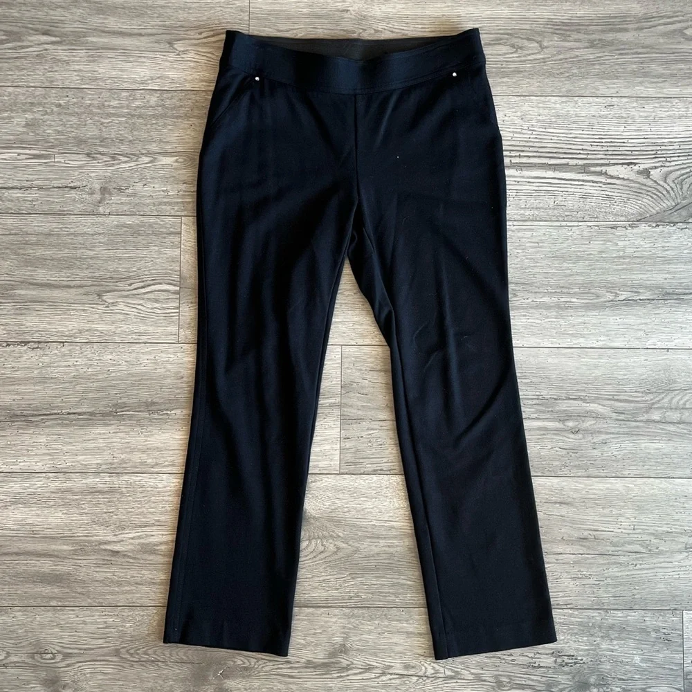 INC International Concepts Women’s Stretch Ponte Pant Black 10 Petite Straight