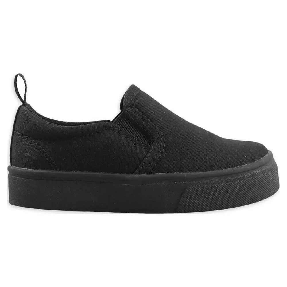 NEW Wonder Nation Boys 4 Slip-on Sneakers Skate Black Memory Foam