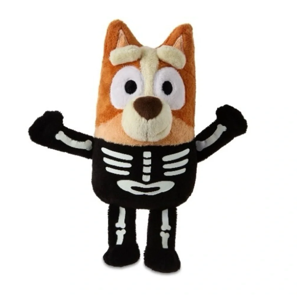 NWT. BLUEY Bingo Glow-In-The-Dark Skeleton Costume Plush, 7.5