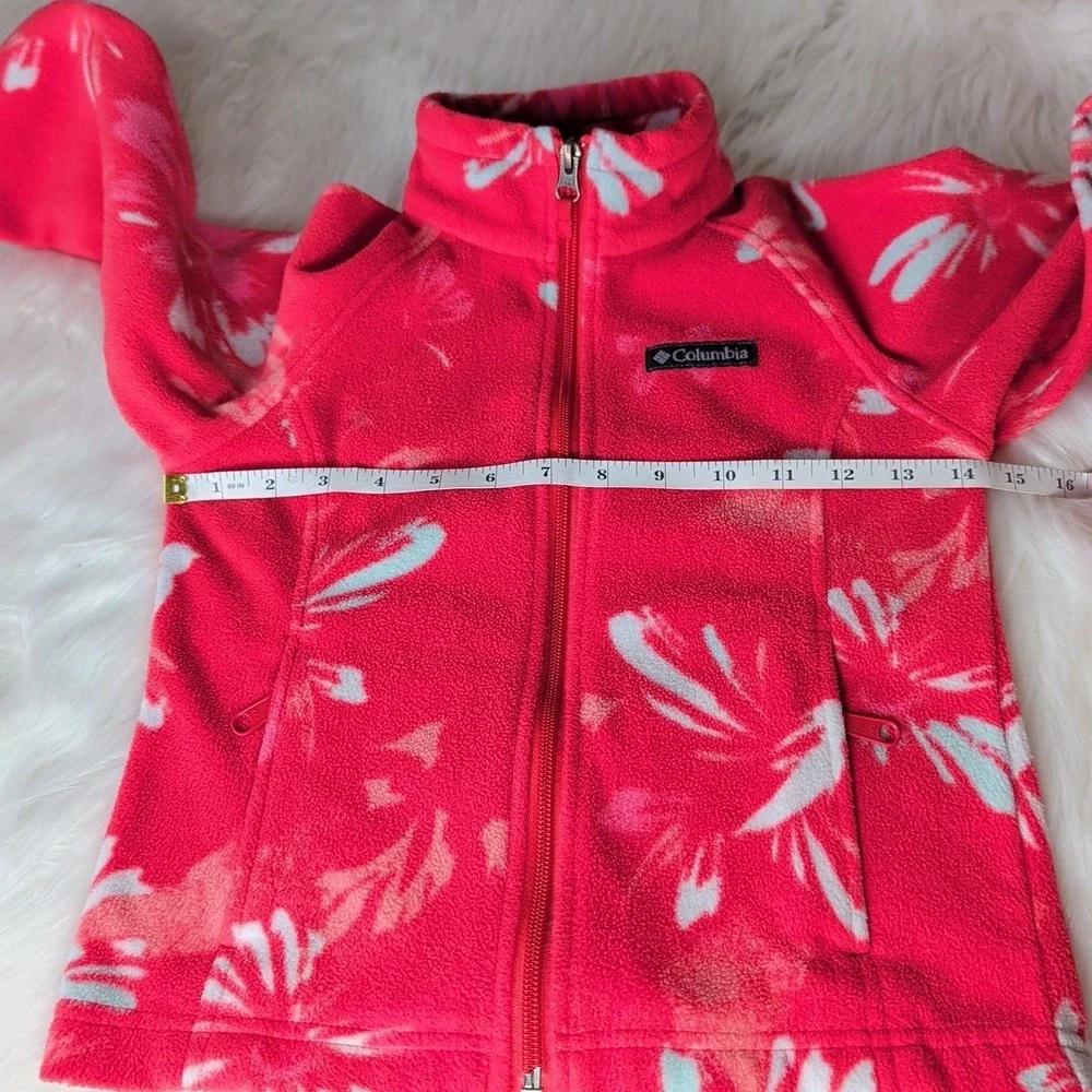 Columbia Benton Springs Jacket Girls XS Pink Floral Fleece Full Zip XG6004