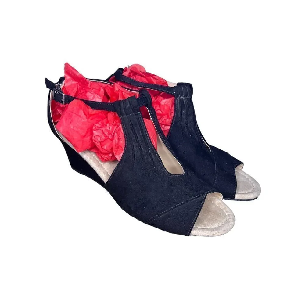 Comfort Peep Toe Ankle Strap Buckle Women's Wedge