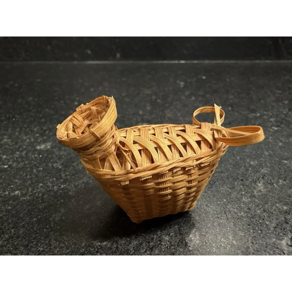 Vintage Miniature Wicker 5 Basket Lot 1.5-4