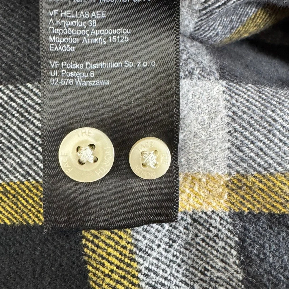 The North Face Flannel Shirt XXL Black/yellow Heavyweight‎