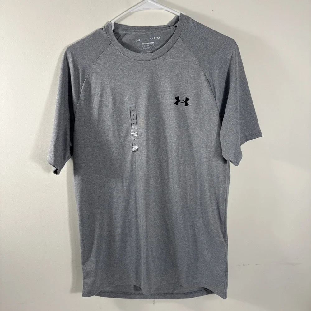 Under‎ Armour Tech 2.0 Men's Grey w/ Black Short Sleeve Shirt Loose Fit Sz Small