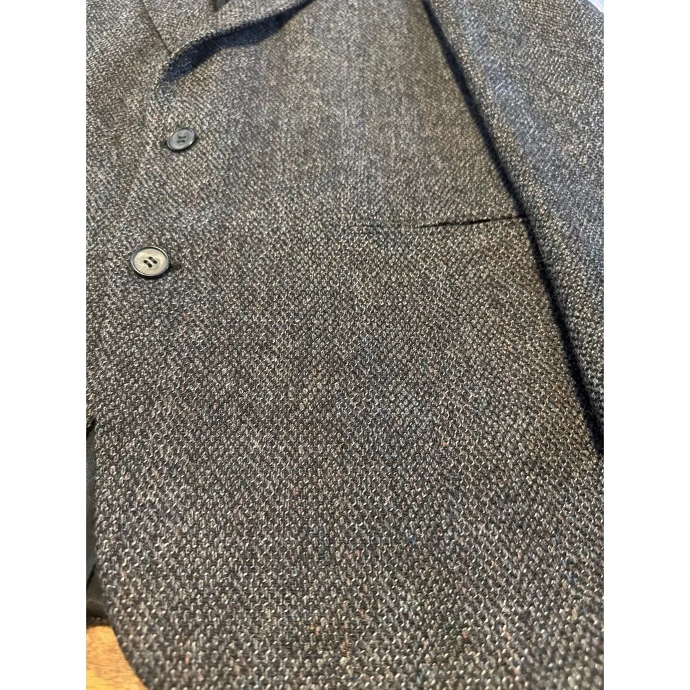 VINTAGE Nino Cerruti Sport Coat Men 36 Brown Blazer Wool Tweed Houndstooth 80s *