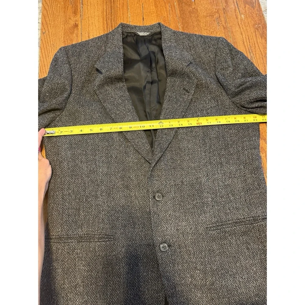 VINTAGE Nino Cerruti Sport Coat Men 36 Brown Blazer Wool Tweed Houndstooth 80s *