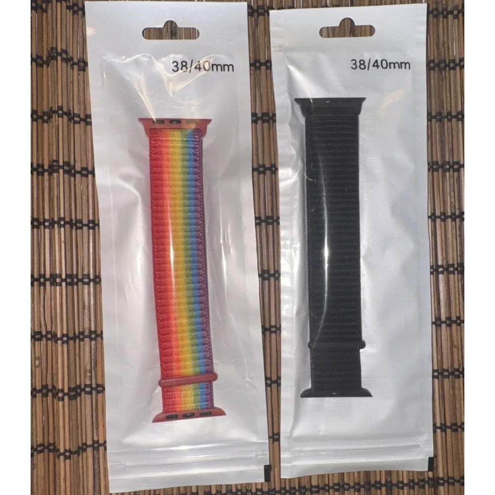 4 Replacement Band Apple Watch Series 1-4 38/40mm Pink Purple‎ Black Rainbow
