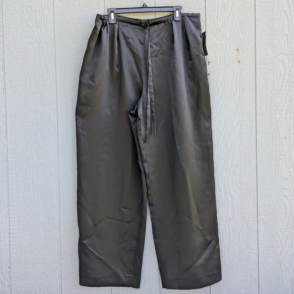 Vintage Harve Benard Wide Leg Satin Drawstring Pants Size‎ 14 Black
