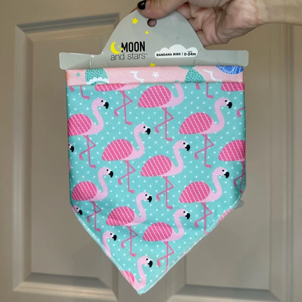 Moon & Stars Bandana Bibs Size 0-24‎ month NWT