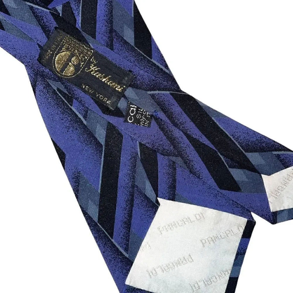 Blue and Grey Criss Cross Pancaldi Silk Tie