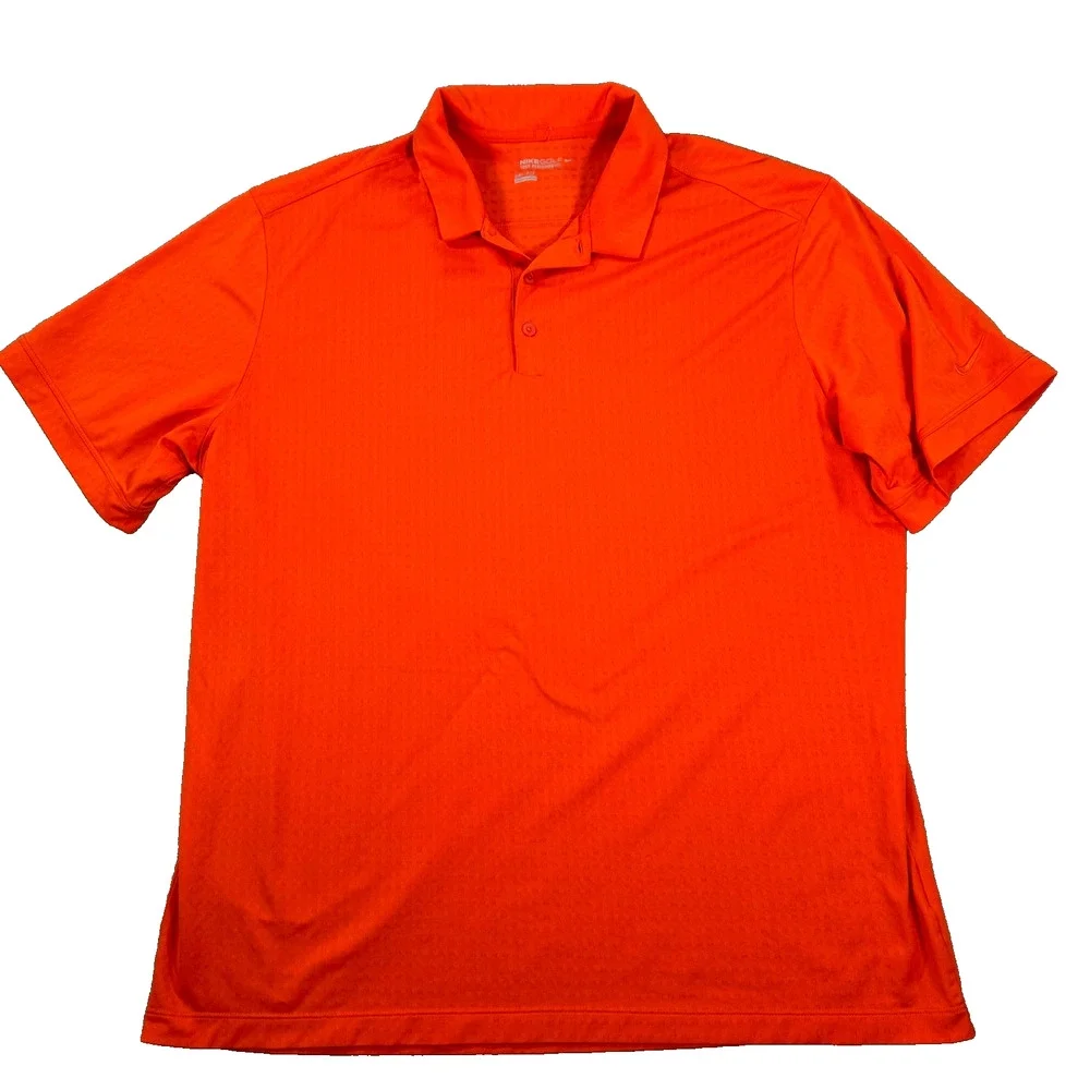 Nike Golf Dri Fit Polo Men's 2XL Tour Performance Orange Short Sleeve Collared