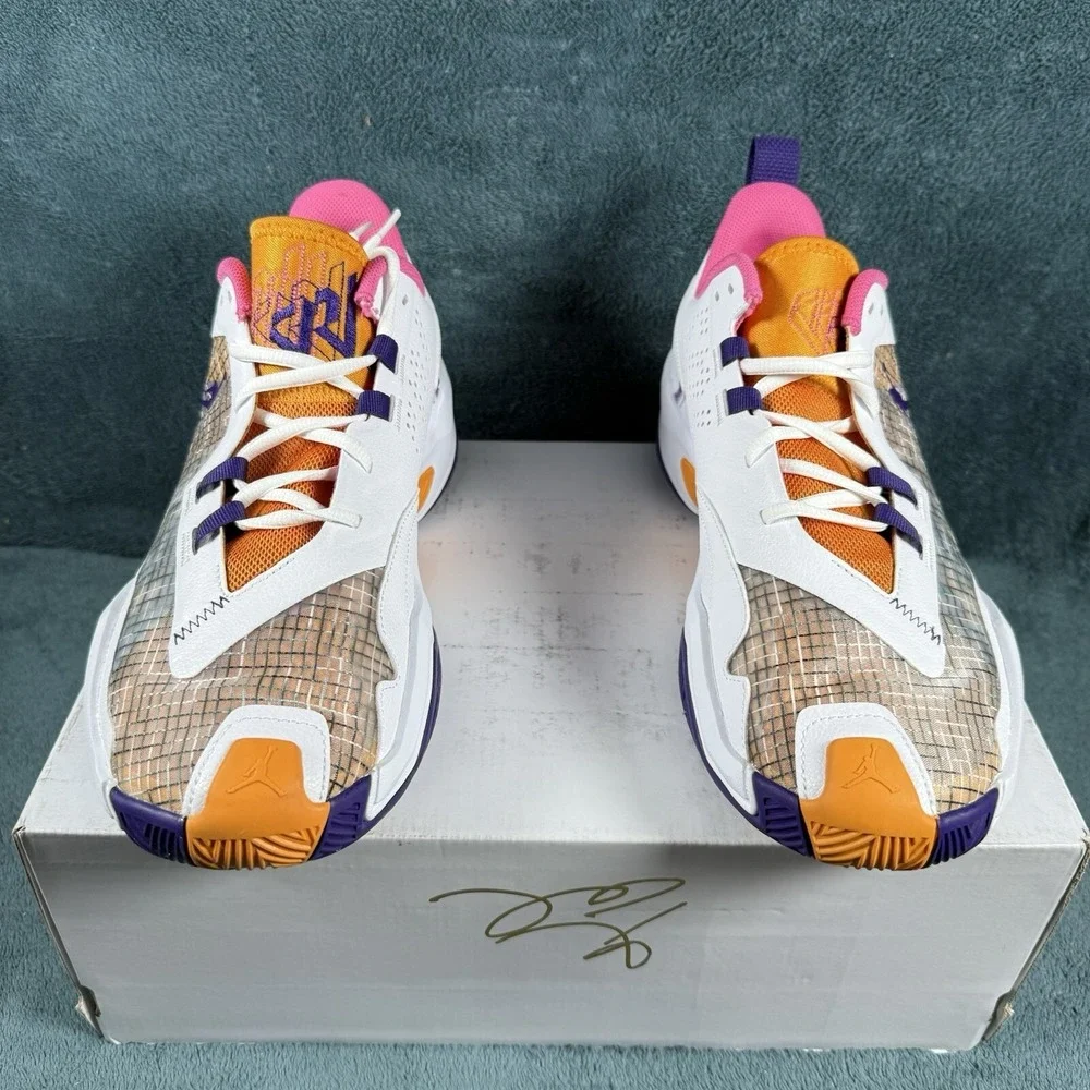 Jordan‎ One Take 4 White/Purple/Gold Basketball Shoes Mens Size 12.5 DO7193-100