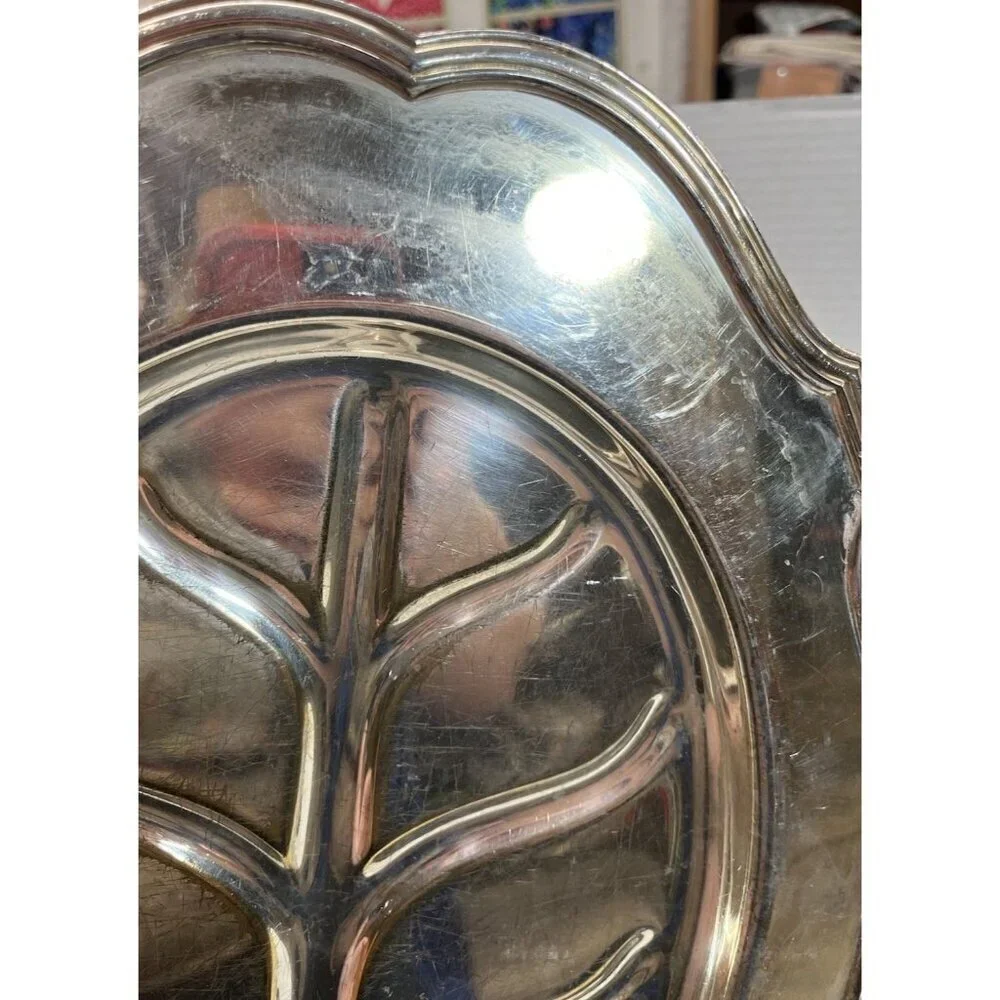 Antique Silver Meat Platter with 
