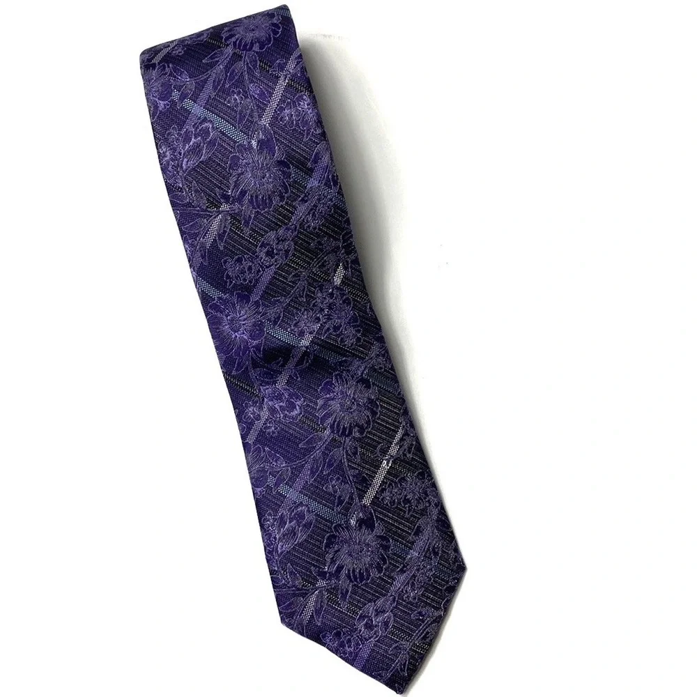 Nordstrom purple floral silk tie NWOT