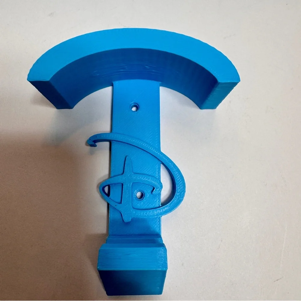NWT handmade 3D-printed light blue wall-mounted hook for Disney ears