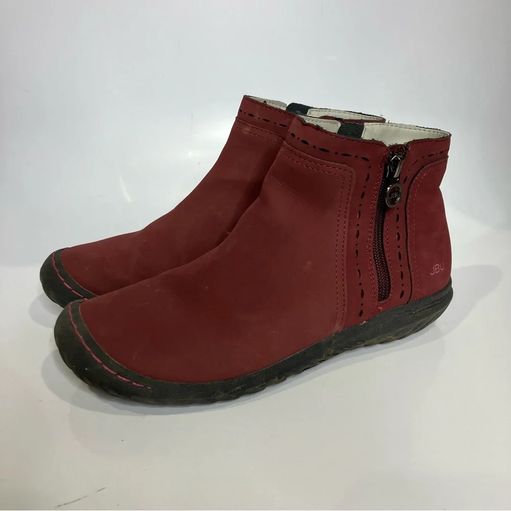 JBU by Jambu Juno maroon faux leather ankle boots‎ women’s size 7 casual winter