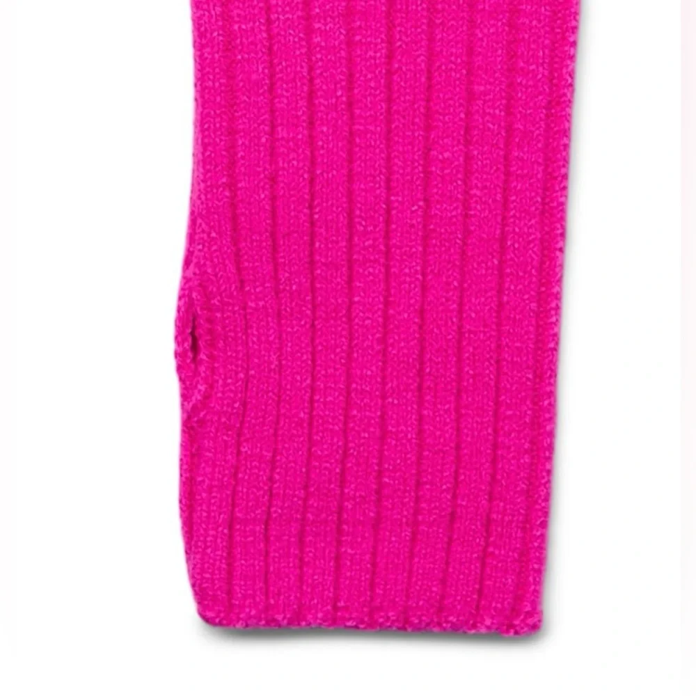 🔴 3/$12 🔥 NWT No Boundaries Hot Pink Ribbed‎ Fingerless Gloves OS Y2K