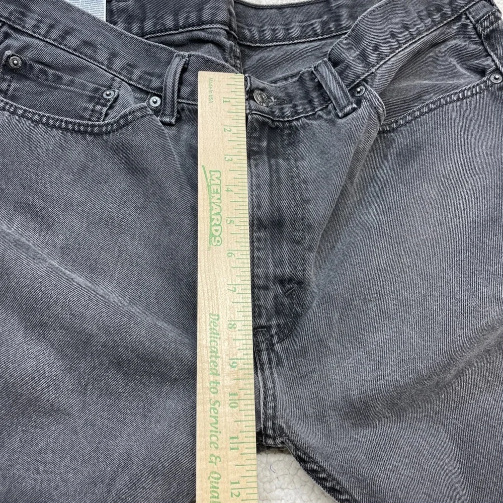 Levi Jeans Mens 38x32 Black 505 Regular Fit Straight Leg Faded Denim
