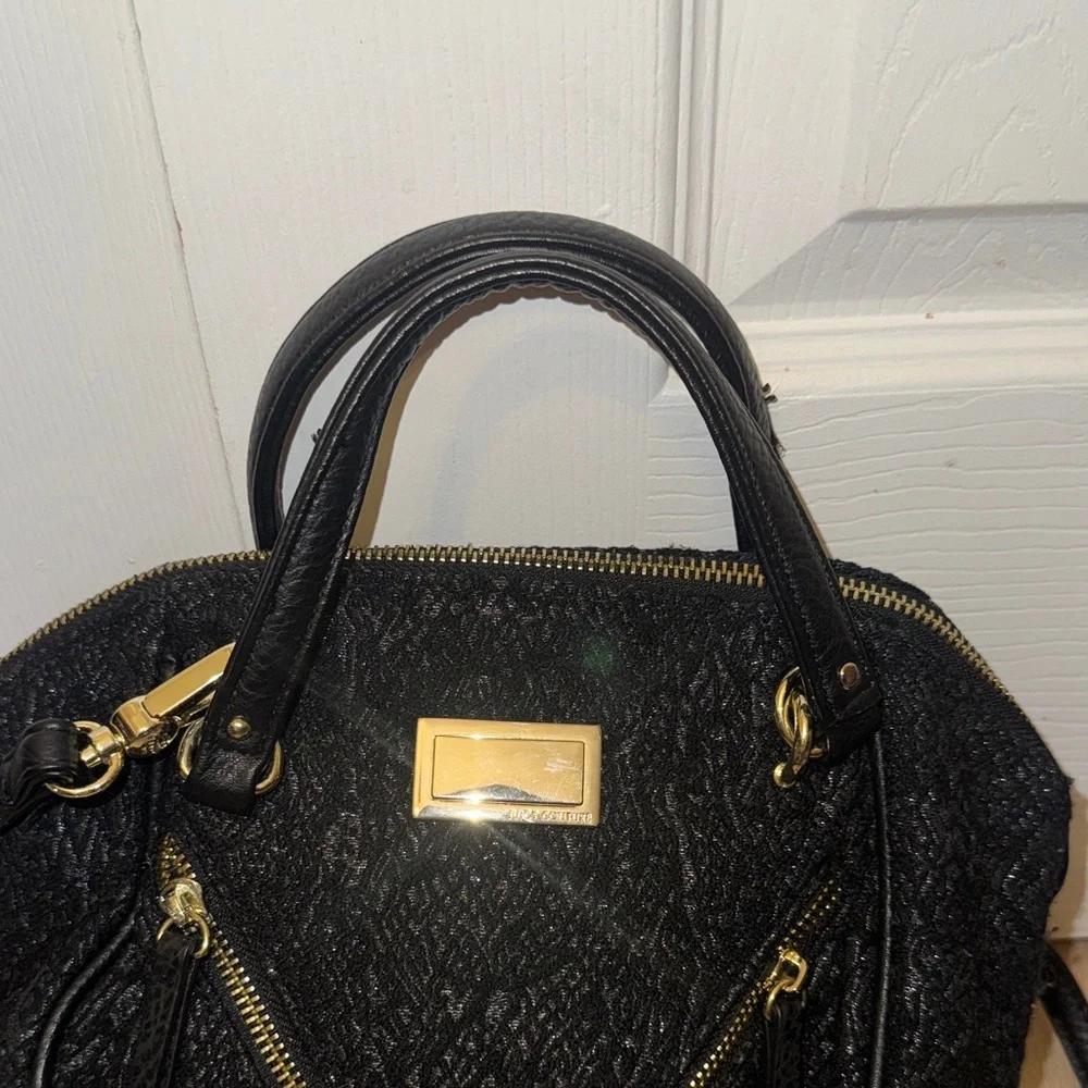 Juicy Couture Black Satchel with Gold Accents