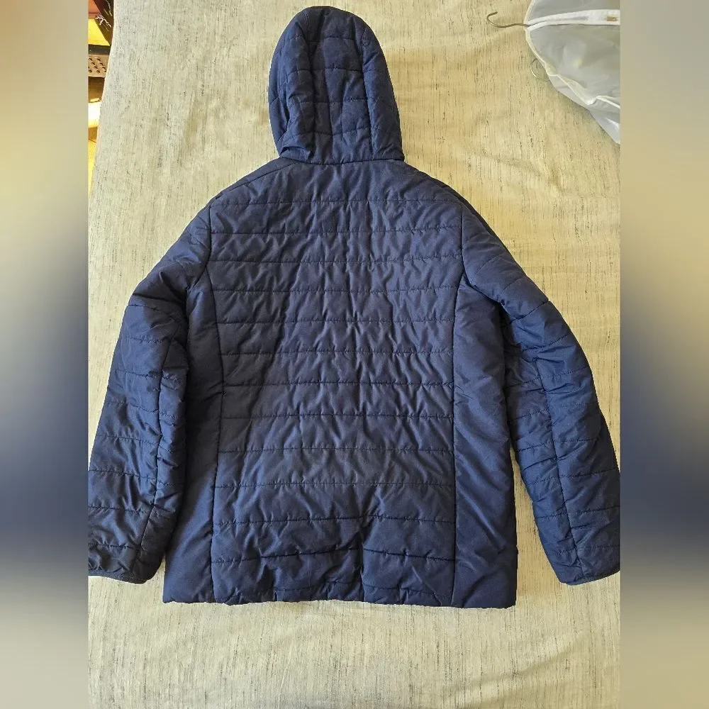 Adidas Dark Blue Quilted Jacket with White Accents