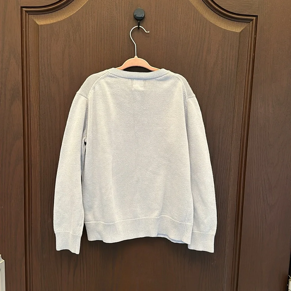 3/$25 GAP Kids Light Blue V Neck Cotton Sweater Pullover Size S 6-7