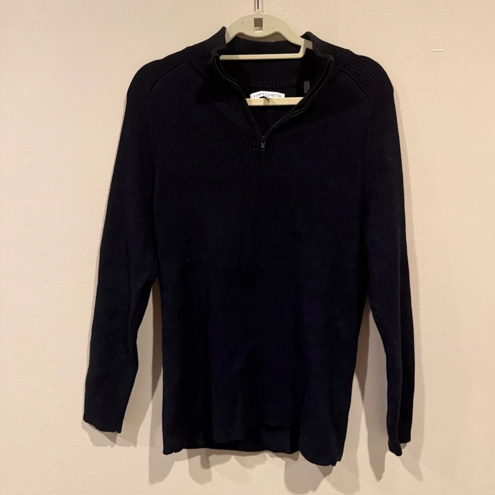 Vince Camuto Black Zip Up Sweater