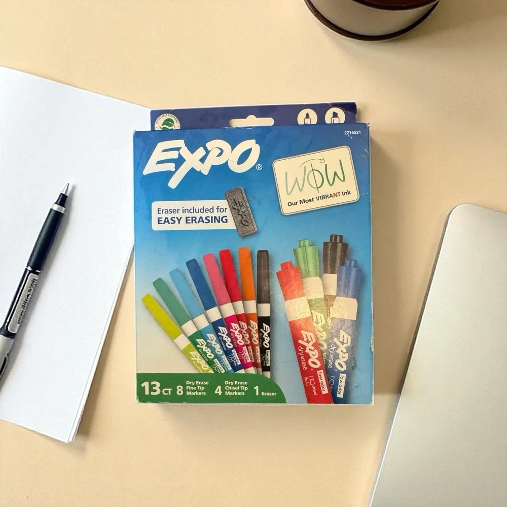 Expo 13 Asst Markers W/Eraser New