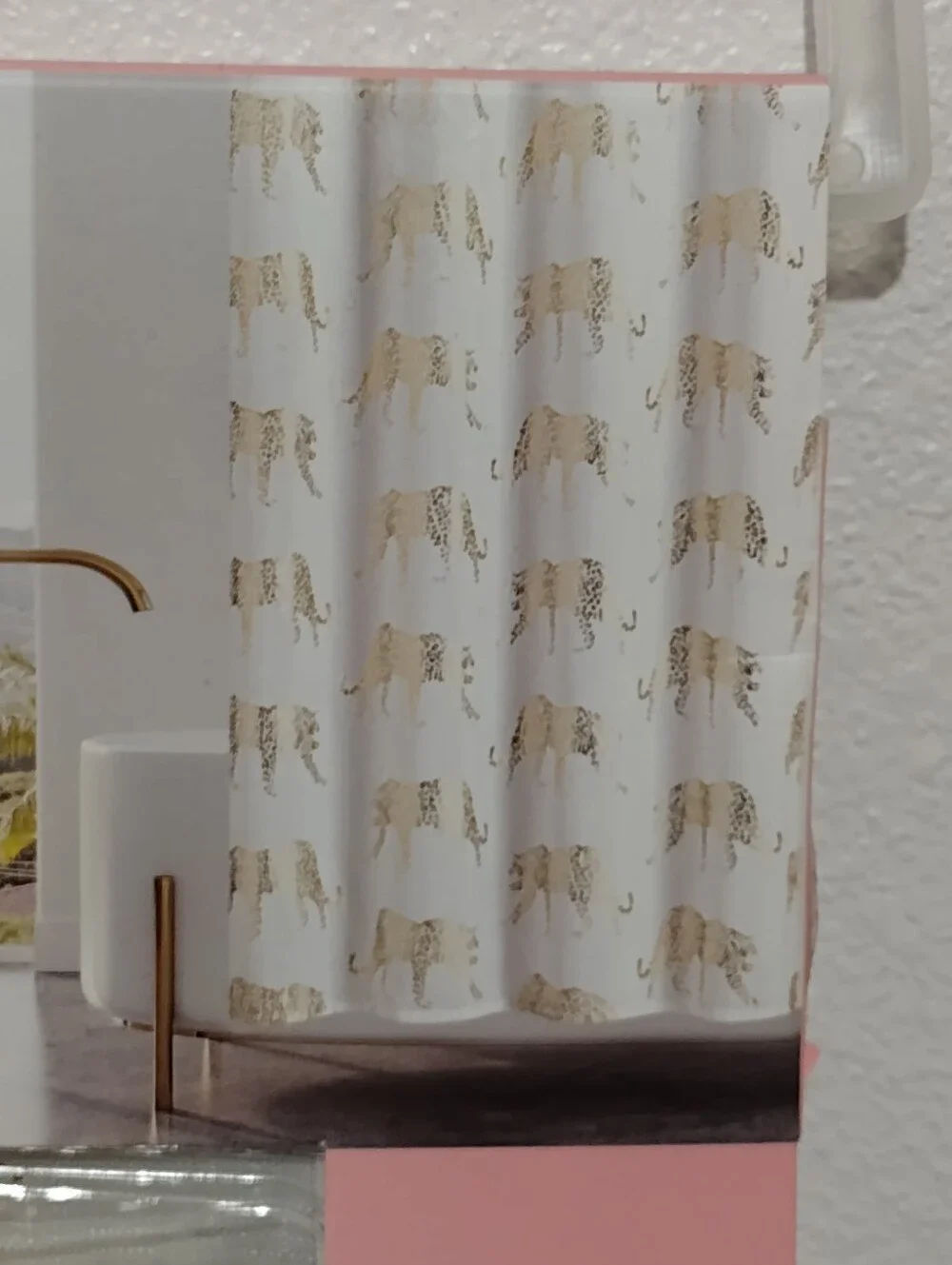 JUICY COUTURE SHOWER CURTAIN WITH HOOKS 70 X 72 JC LEOPARD  SHOWER CURTAIN NEW
