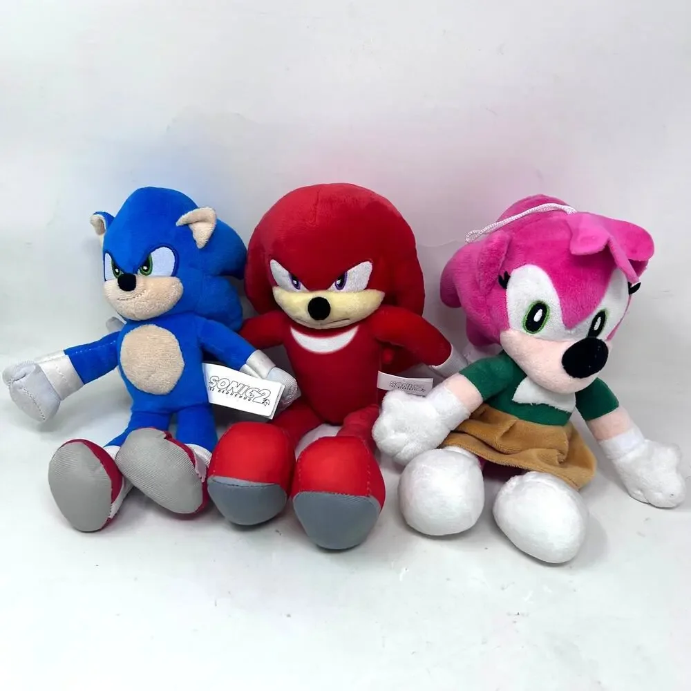 Toy Factory‎ Sonic the Hedgehog 2 Plush Lot Knuckles Amy Blue Pink Red 12