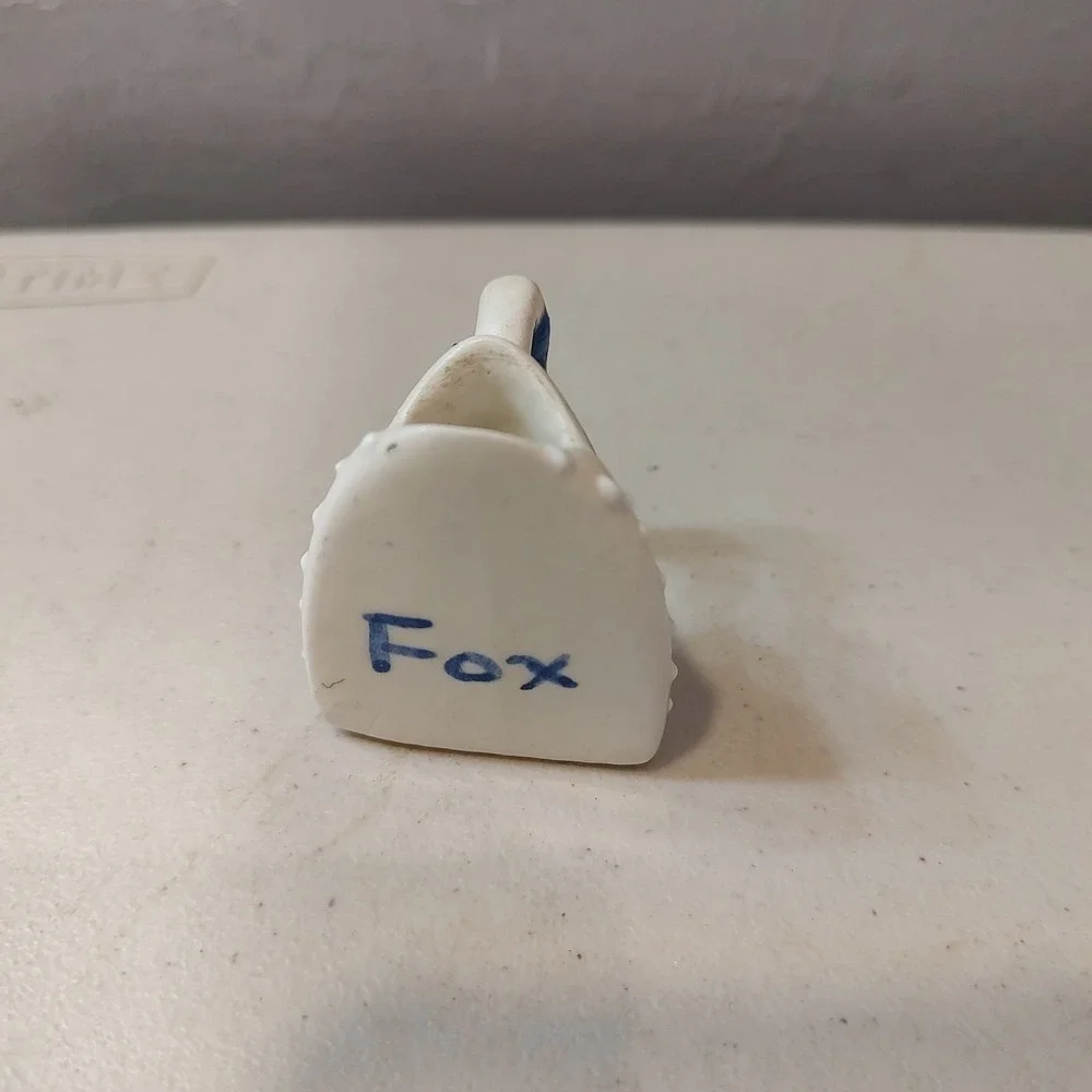Vintage Miniature Iron Ceramic Porcelain Toothpick‎ Holder Floral Iris 2