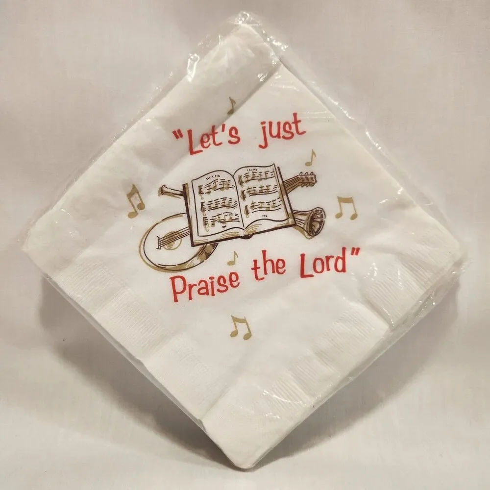 Vintage Paper Napkins‎ 20ct LET'S JUST PRAISE THE LORD Religious Easter