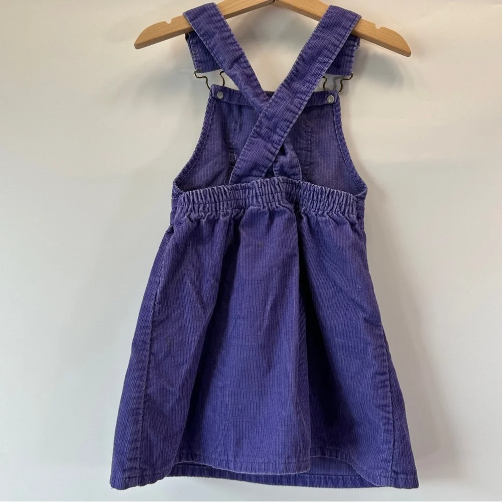 VTG OshKosh B’Gosh Girls Skirtall Purple Corduroy Overalls Toddler 4 Made in USA