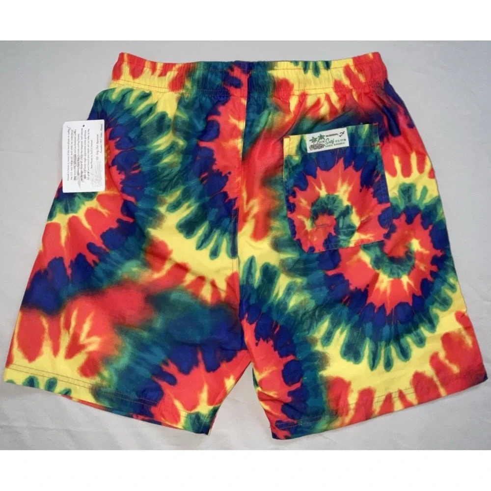 NWT Men's U.S.‎ Surf Club Oahu, Hawaii Tie Dyed Lined Swim Trunks - Small