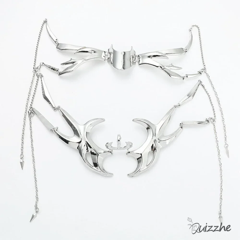 Cyberpunk Metal Half Mask Unisex Adjustable Chain for Masquerades Fest