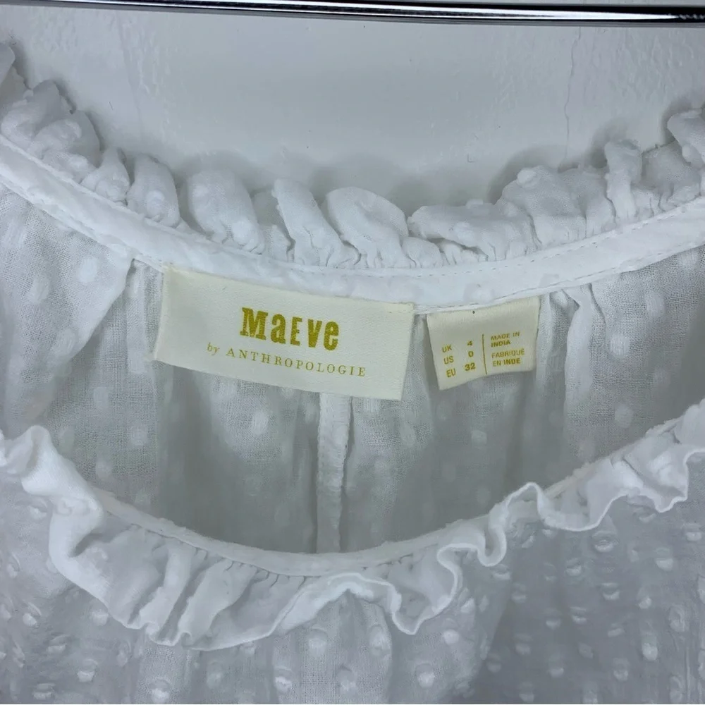 Maeve by Anthropologie White off the Shoulder Sojourner Top​​​​​