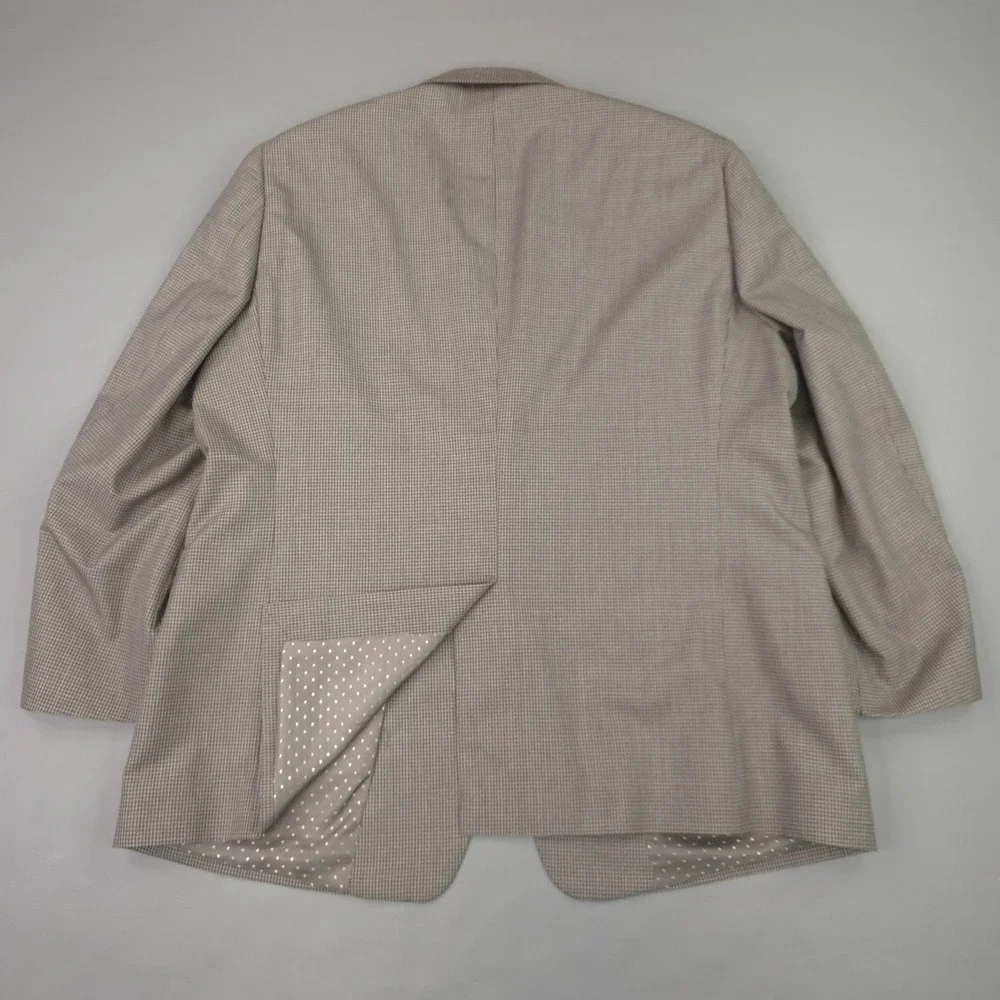 Turnbury Blazer Mens 50R Brown Silk Wool Check Sport Coat Jacket Classic