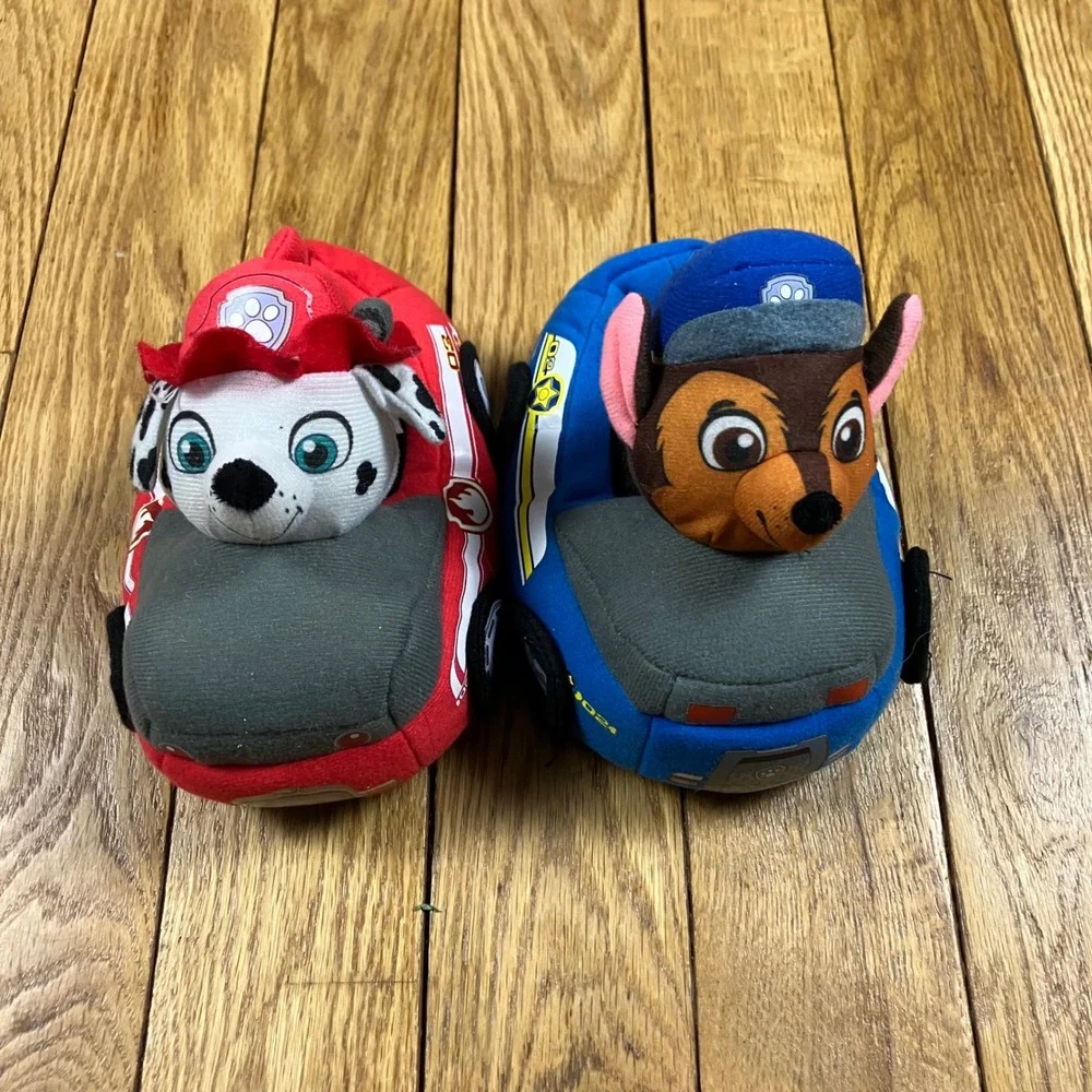 Kids Paw Patrol Marshall Chase Character‎ Slippers 9/10 Red Blue