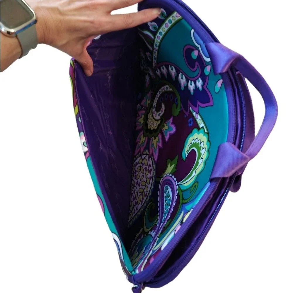 Vera Bradley Neoprene Paisley Floral Heather Laptop Bag